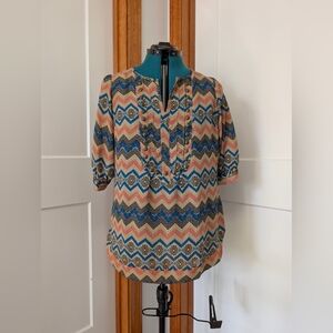 Angie | Size L | Studded Tunic Bib Blouse